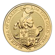 2018 1oz The Queen's Beasts, The Black Bull of Clarence, Gold Coin