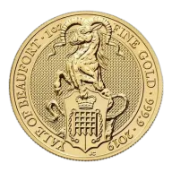 2019 1oz The Queen's Beasts, The Yale of Beaufort Gold Coin