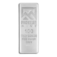 100 Oz Silver Bar - Frontier Mint (Sandblast Finish)