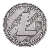 2020 Republic of Chad Fr5,000 LiteCoin Crypto Currency Antiqued 1 oz Silver Coin BU