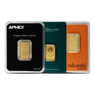 10 Gram Gold Bar Carded Various Mints