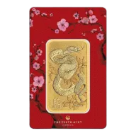 1oz Gold Bar - Perth Mint - 2025 Lunar Snake Mint Bar