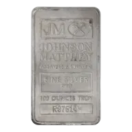 100 oz Extruded Johnson Matthey Silver Bar