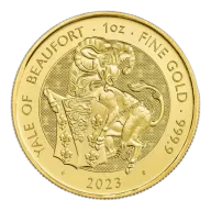 2023 GB 1 oz Gold The Royal Tudor Beasts The Yale of Beaufort BU