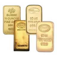 10 Oz Gold Bar .9999 (Random Brand)