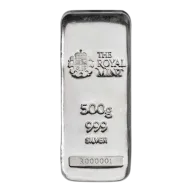 500g Silver Bullion Cast Bar