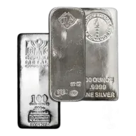 100 Oz Silver Bar - Random Design With Assay Certificate