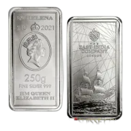 250 Gram St. Helena East India Company Silver Coin Bar - 2021