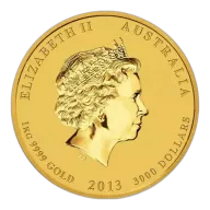 2013 1kg Australian Perth Mint Gold Lunar II: Year of the Snake