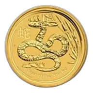 2013 Australia 1/4 oz Gold Lunar Snake BU (Series II)