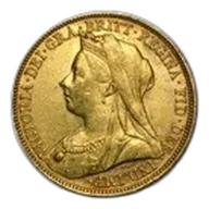 1893-1901-S Australia Gold Sovereign Victoria Veil Head Avg Circ