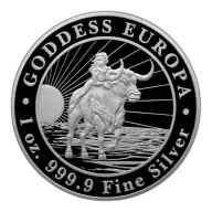 One Ounce 2022 Silver Tokelau Goddess Europa includes capsule