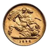 1898 Great Britain Gold Half-Sovereign Victoria Veil AU