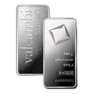 500 gram Platinum Bar - Valcambi (Minted)