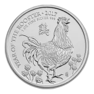 Pre-Owned 2017 UK Lunar Rooster 1oz Silver Coin - VAT Free