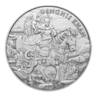 Pre-Owned Pinehurst Legendary Warriors: Genghis Khan 1oz Silver Round