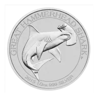 2015 1/2oz Perth Mint Silver Hammerhead Shark