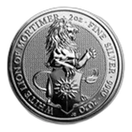 2020 Great Britain 2 oz Silver Queen's Beasts The White Lion