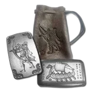 5 oz .999 Fine Silver Bar - Monarch Viking Archer with Bow and Arrow and Custom Leather Pouch