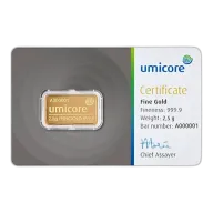 2.5 Gram Umicore Gold Bar
