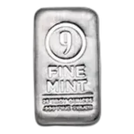 25 oz Cast-Poured Silver Bar - 9Fine Mint