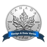 $5 Silver Canadian Maple Leaf 1 oz Random Year Brilliant Uncirculated