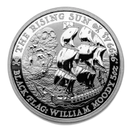 Tuvalu 5oz Silver 2022 Black Flag William Moody Pirate Ship BU