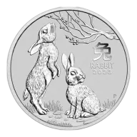 1 OUNCE SILVER AUSTRALIAN LUNAR YEAR OF THE RABBIT 2023