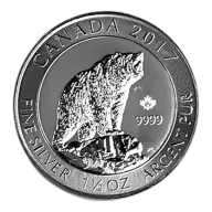 1.5 oz Grizzly Bear Silver Coin