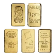 1 Gram Gold Bar Uncarded Various Mints