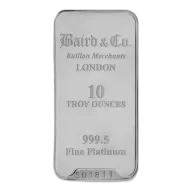 10oz Baird & Co Platinum Minted Bar