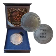 Custom Engraved 1oz .999 Fine Silver Poker Chip Small Blind Button Marker with Gift Box