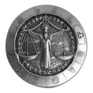 1 oz .999 Fine Silver Zodiac Round - Libra the Scales (Sep 23rd - Oct 22nd)