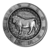 1 oz .999 Fine Silver Zodiac Round - Taurus the Bull (Apr 20th - May 20th)