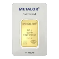 50g Gold Bar Metalor Stamped