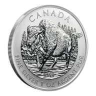 Royal Canadian Mint 2013 Canadian Wood Bison 1 oz Silver Coin