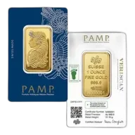 1 Oz Gold Bar - PAMP Suisse Lady Fortuna Carbon Neutral (In Assay Card)