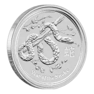 2013 1 oz Year of the Snake Silver Coin - Lunar Series