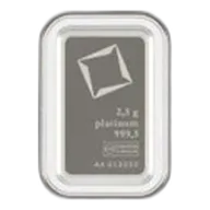 2.5 gram Platinum Bar - Valcambi Suisse - 999.5 Fine in Sealed Assay