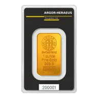 1 OZ GOLD BAR ARGOR-HERAEUS