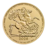 2026 UK 'Yellow Gold' Half Sovereign Gold Coin