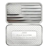 5-oz American Flag .999 Fine Silver Bar Sealed