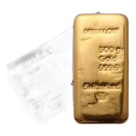 500 Gram Cast Gold Bar Metalor