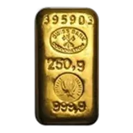 250 gram Gold Bar - Swiss Bank Corporation