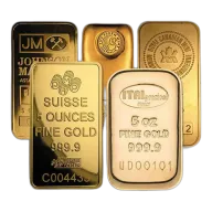 5 oz Gold Bar - Brand Varies .9999