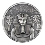 2022 Cook Islands 3 oz Legacy of the Pharaohs Antique Silver Coin
