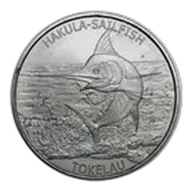 2016 Tokelau 1 oz Silver $5 Hakula Sailfish (Abrasions)