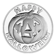 Happy Halloween Pumpkin 1oz .999 Silver round