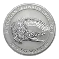 2014 Australia 1 oz Silver Saltwater Crocodile BU