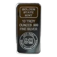 10 OZ SILVER BAR GOLDEN STATE MINT